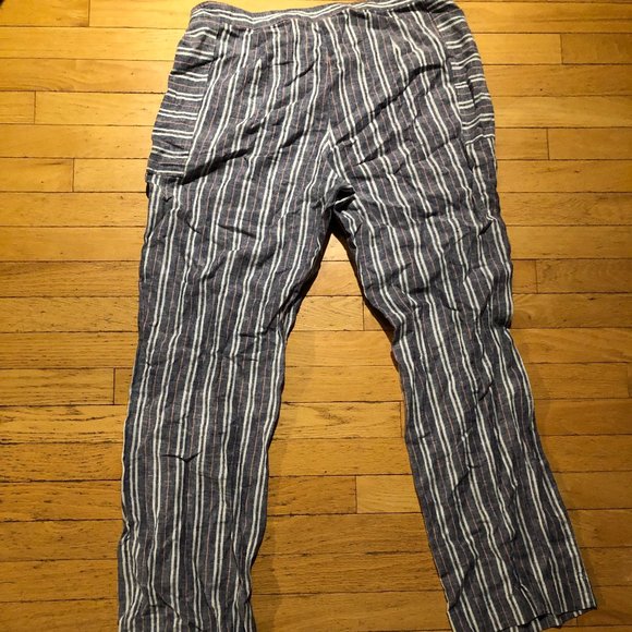 Laundry By Shelli Segal Women's Striped Linen-Blend Pants - Picture 5 of 9